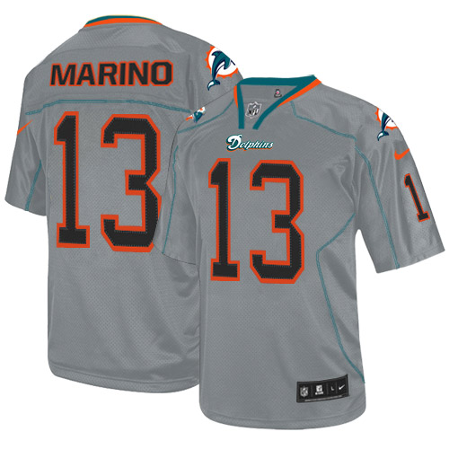 Men's Elite Dan Marino Nike Jersey Lights Out Grey - #13 NFL Miami Dolphins